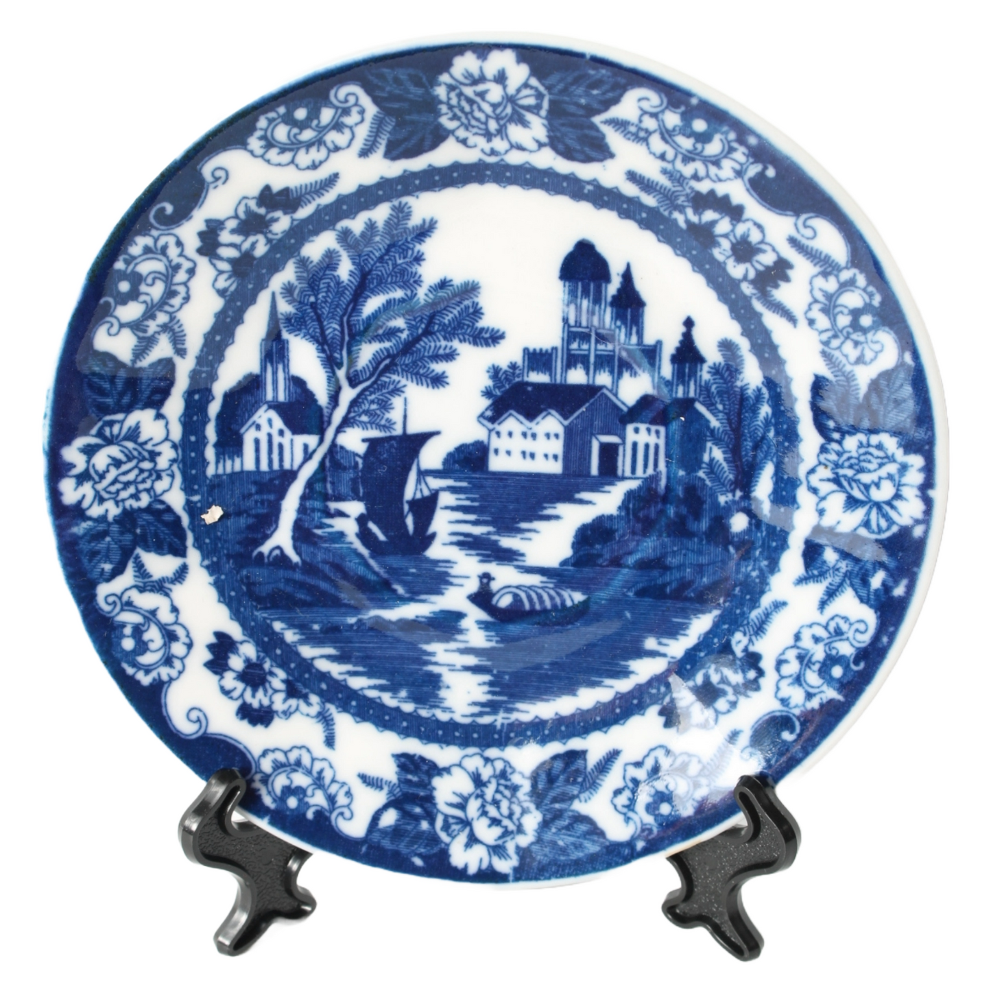 Antique 19th Century Delft Blue Cup & Saucer | Dutch Porcelain