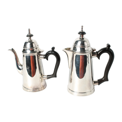 Elegant vintage silver-plated coffee pot set | Classic teapots | Antique coffee