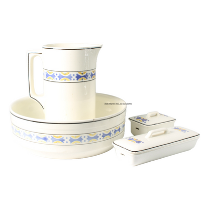 Antique German Ludwig Wessel Wash Basin Set, 1875-1900, Complete with Pitcher &