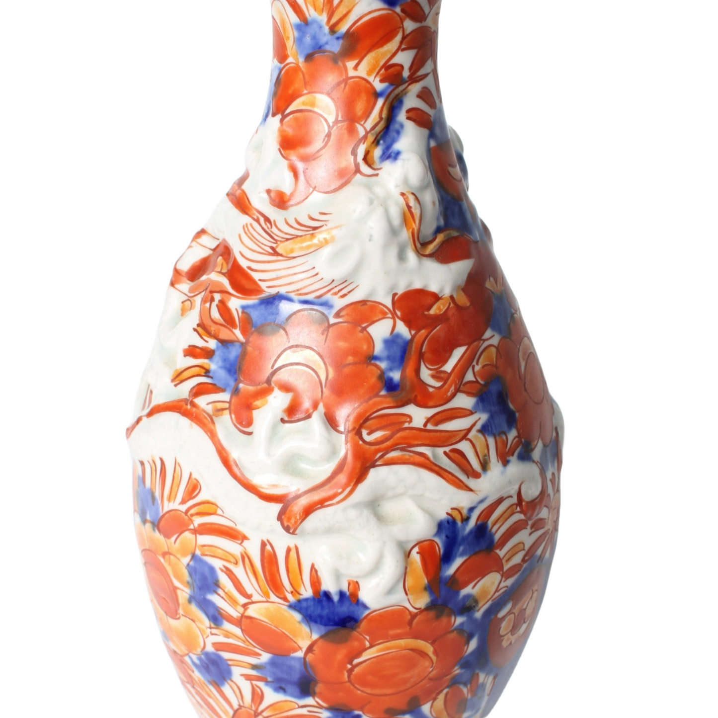 Antique Japanese Imari Vase | 19th-Century Arita Porcelain with Relief