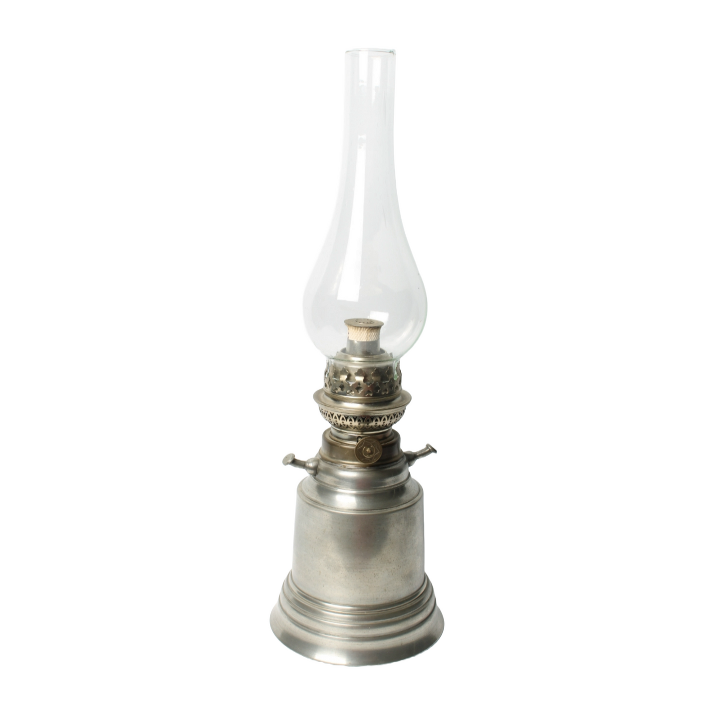 Vintage Tin Oil Lamp with Glass Chimney by De Boutsport, Circa 1974