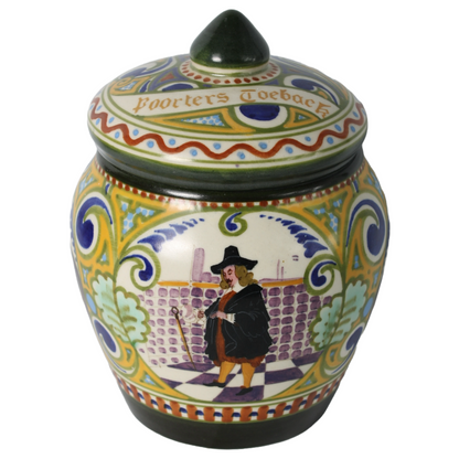 Antique Tobacco Jar Poorters Toeback | Ivura Gouda | Gouda pottery | Art Deco |