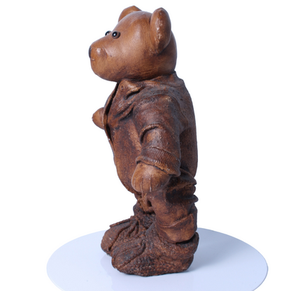 Bronze-Colored Teddy Bear - Handmade in England - Standing 35 cm