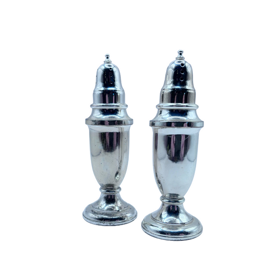 Beautiful Antique Silver Plated Salt & Pepper Shakers