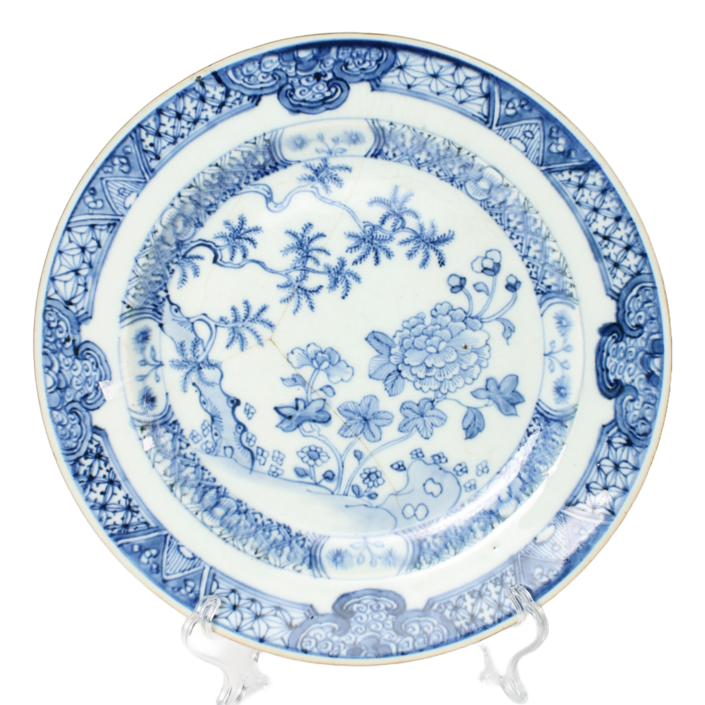 Pair of antique Chinese porcelain plates Qing dynasty – Kangxi style – ca. 1700–