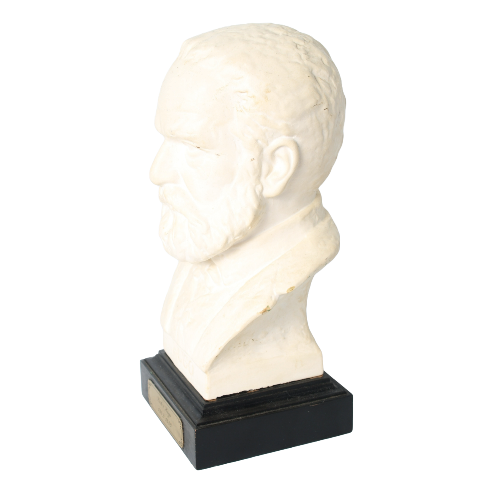 Vintage Goebel Victor Hugo Bust | Bisque Porcelain Sculpture on Black Base