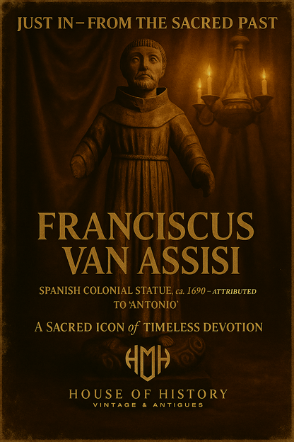 Rare 17th Century Spanish Colonial Wooden Statue of Saint Francis of Assisi