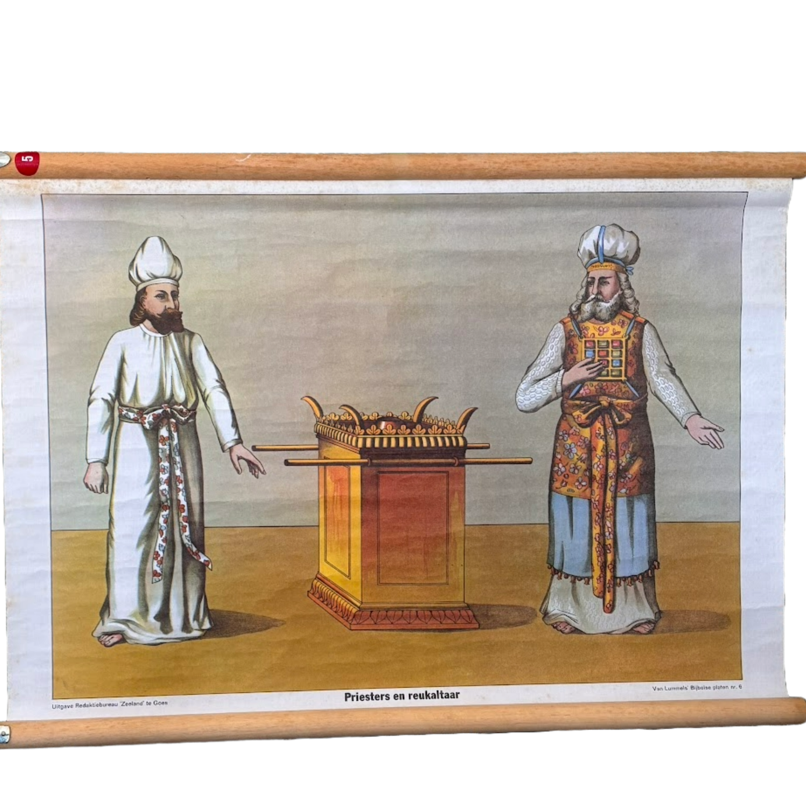 Antique School Chart “Priests and Incense Altar”