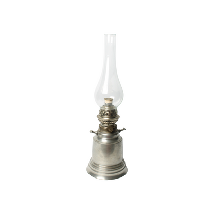 Vintage Tin Oil Lamp with Glass Chimney by De Boutsport, Circa 1974