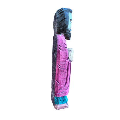Beautiful Antique Wooden Statue of Saint Matthias with Sword - Unique Gift