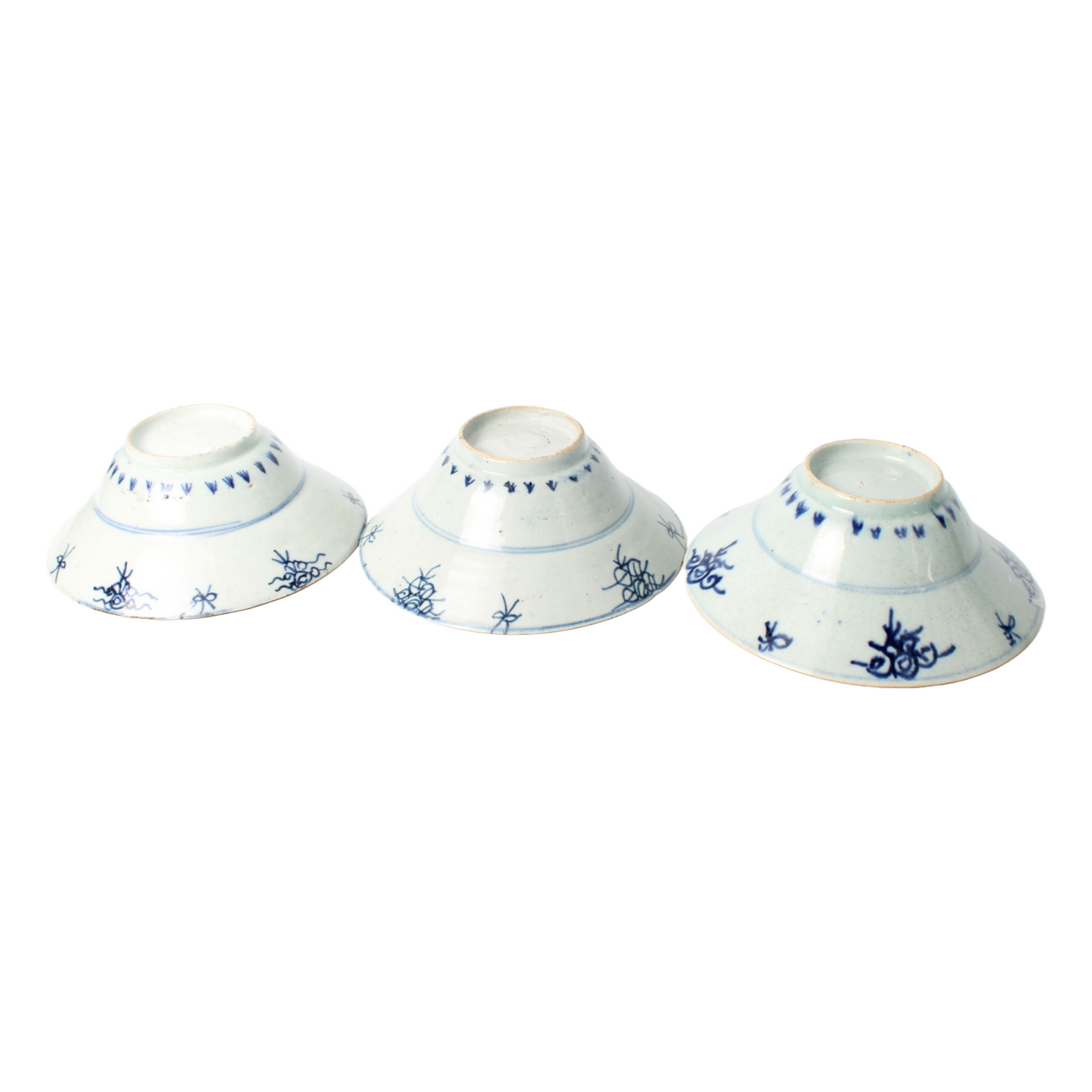 Rare Antique Chinese Klapmuts Bowls | Qing Dynasty Blue and White Porcelain