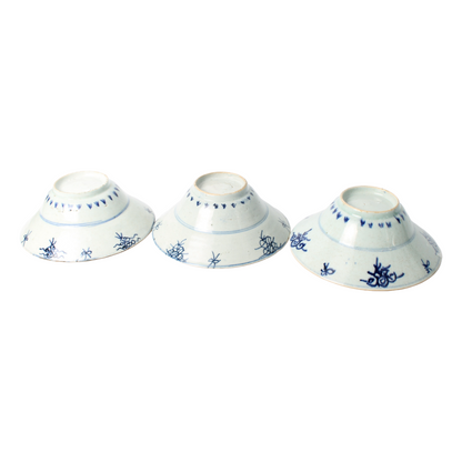 Rare Antique Chinese Klapmuts Bowls | Qing Dynasty Blue and White Porcelain