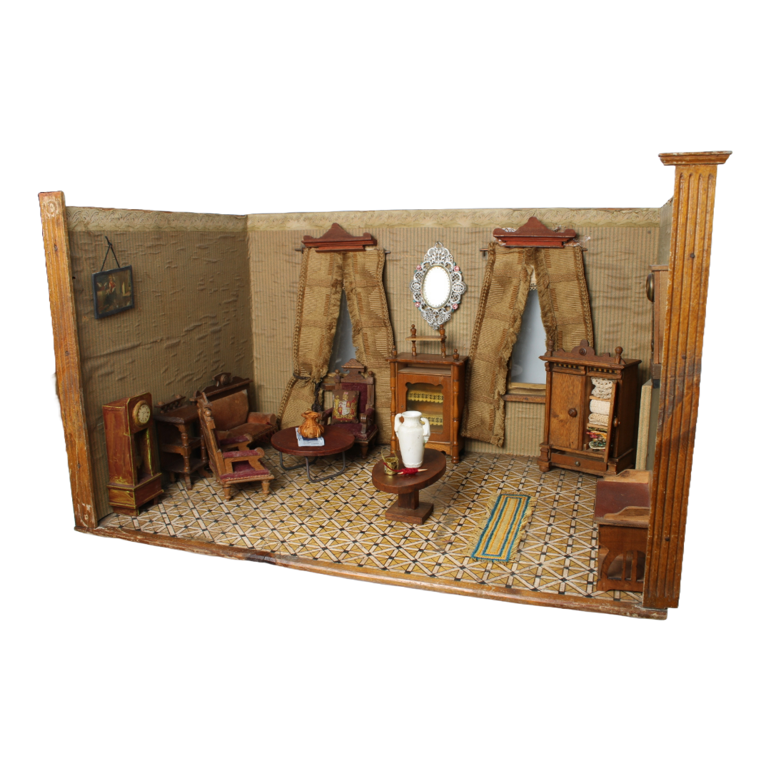 Antique Wooden Dollhouse "Villa Betsie" | Early 20th Century | Furnished