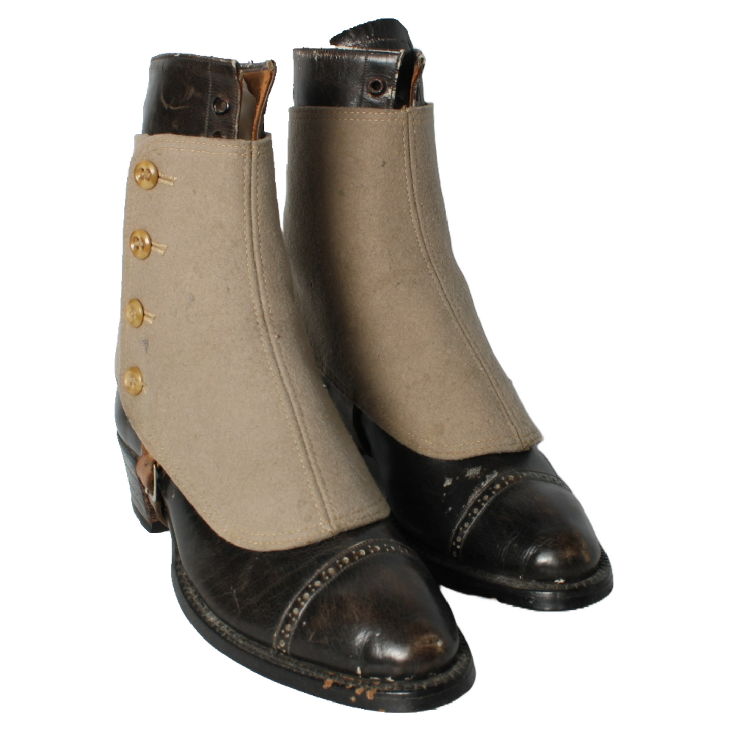 Antique Edwardian Ladies' Shoes | Original Fabric Spats | Size 2½