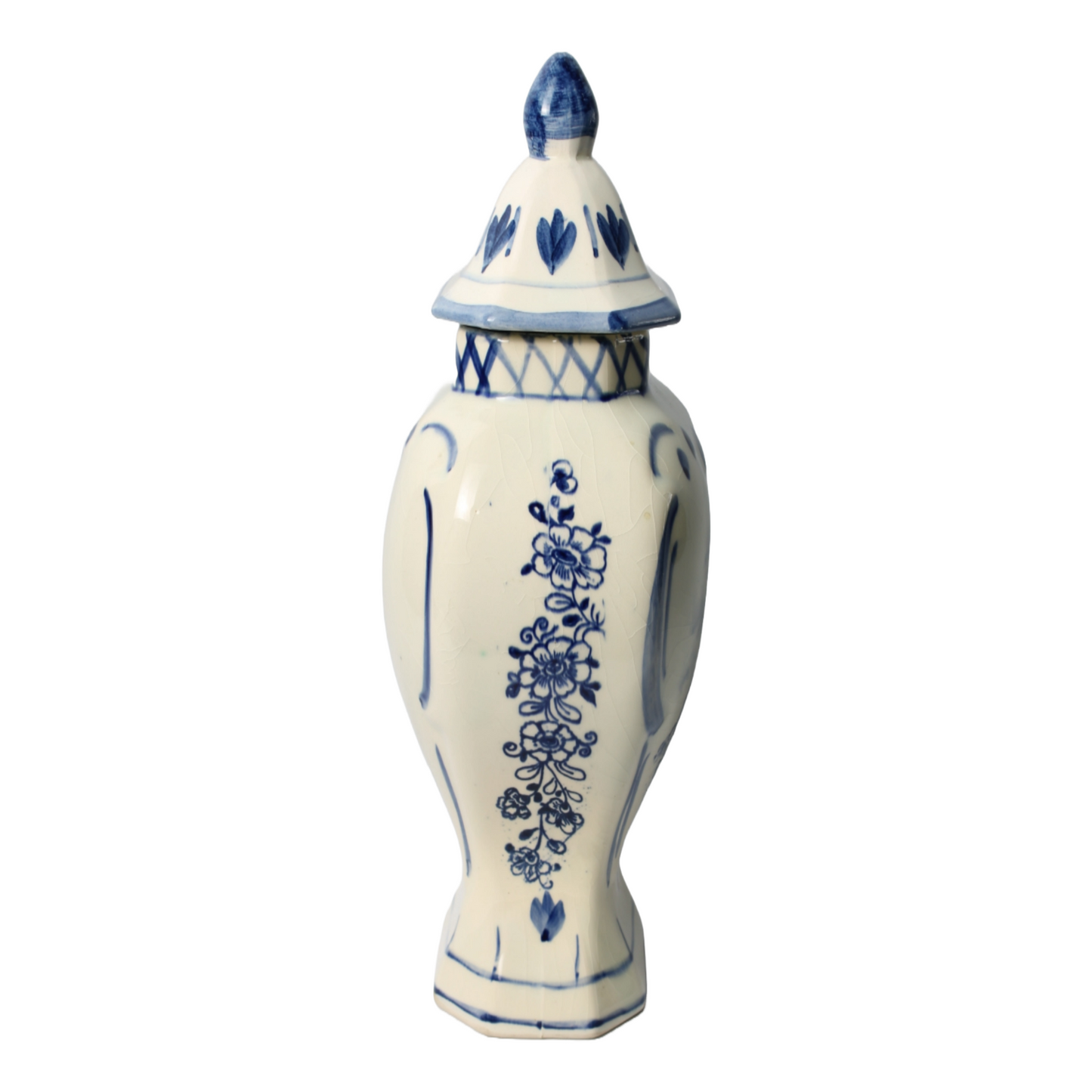 Authentic Delft Blue Lidded Vase - Hand-Painted - 20th Century Masterpiece