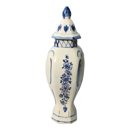 Authentic Delft Blue Lidded Vase - Hand-Painted - 20th Century Masterpiece