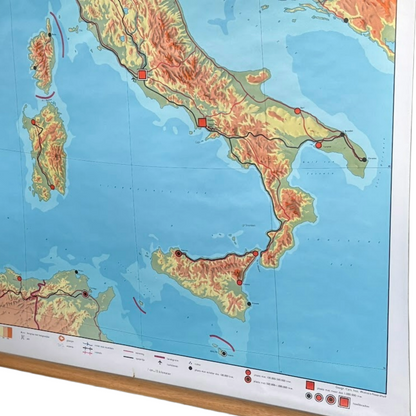 Vintage Relief School Map of Italy from the 1970s