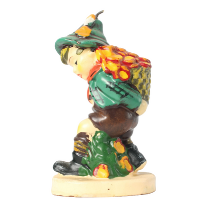 Vintage Hand-Painted Hummel Style Candle Boy in Alpine Costume, 1950s-1970s