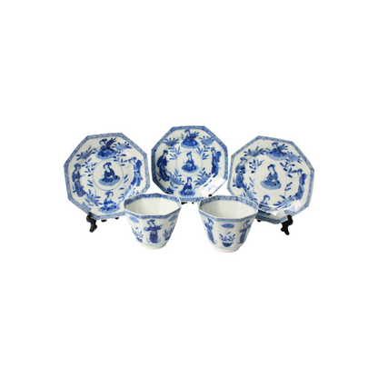 Antique Chinese Porcelain Tea Set | 19th Century Qing Dynasty | Blue & White
