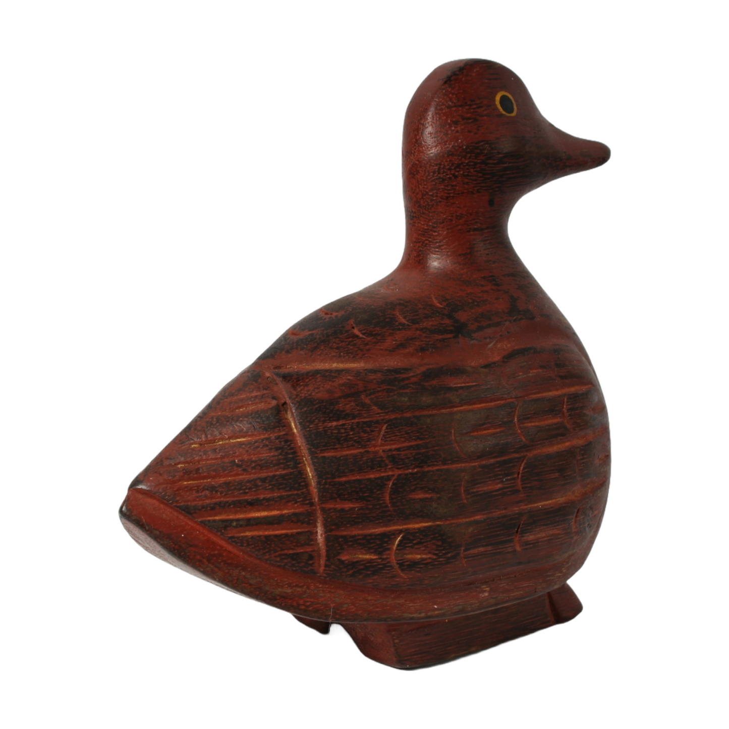 Handmade Wooden Chinese Mandarin Duck Sculpture - Symbol of Luck & Loyalty