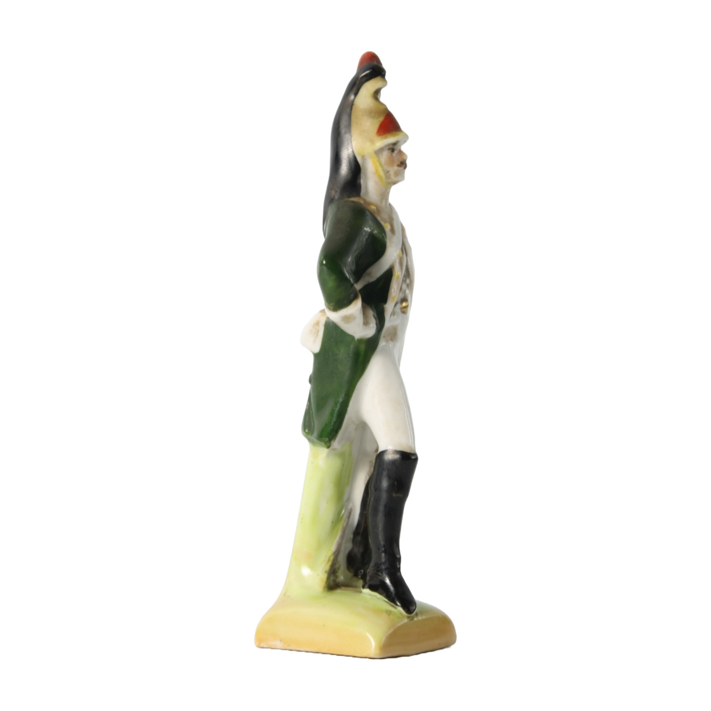 Antique Hand-Painted Porcelain Figurine of Napoleonic Soldier, German Ceramic,