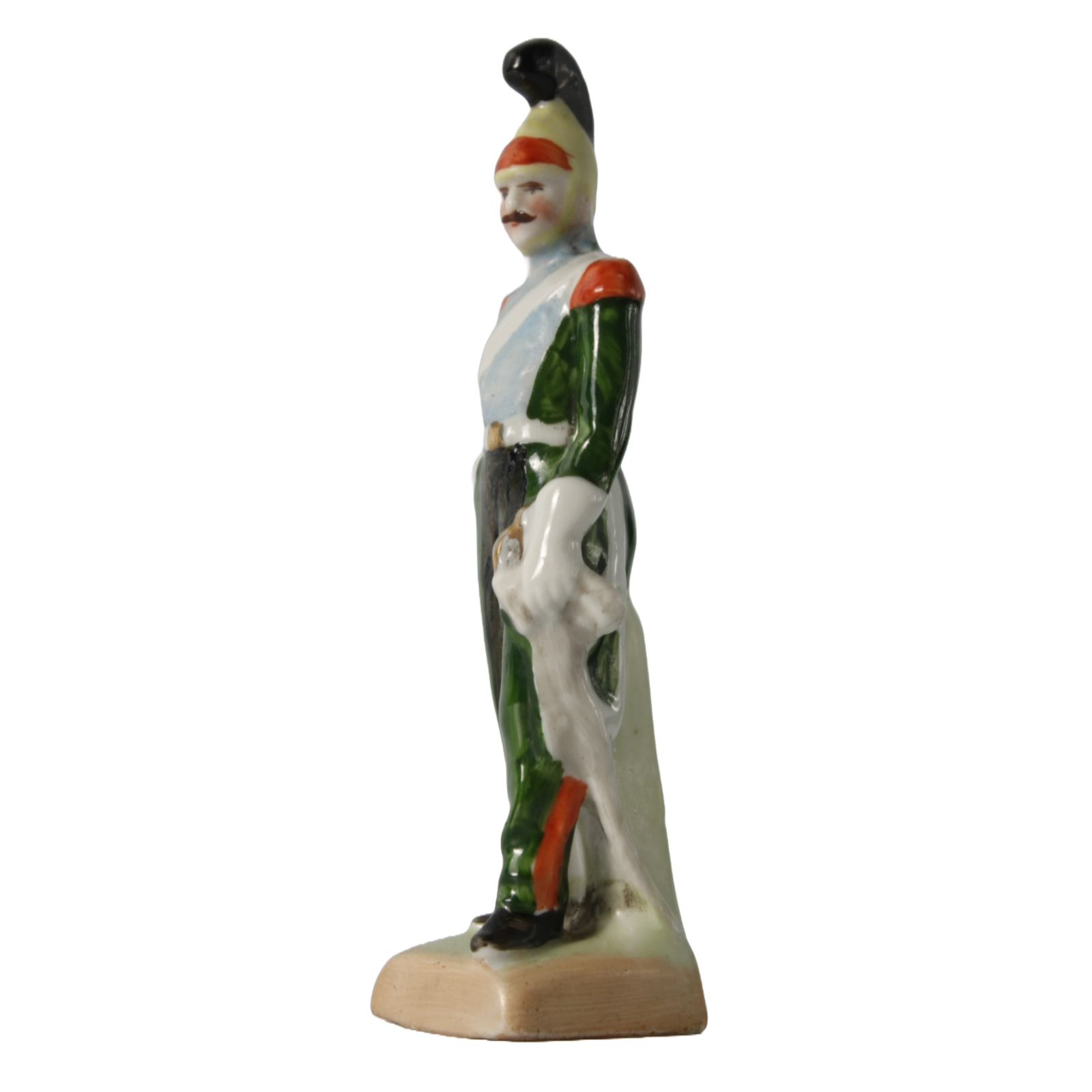 Hand-Painted Porcelain Figurine of Napoleonic Officer, 1920-1940, Kister Scheibe
