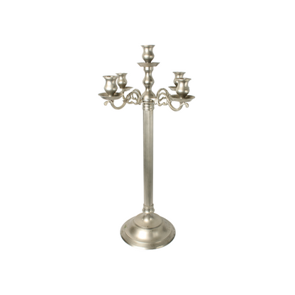 XXL Vintage Silver-Plated Candelabra – 5 Arms, 75 cm Tall