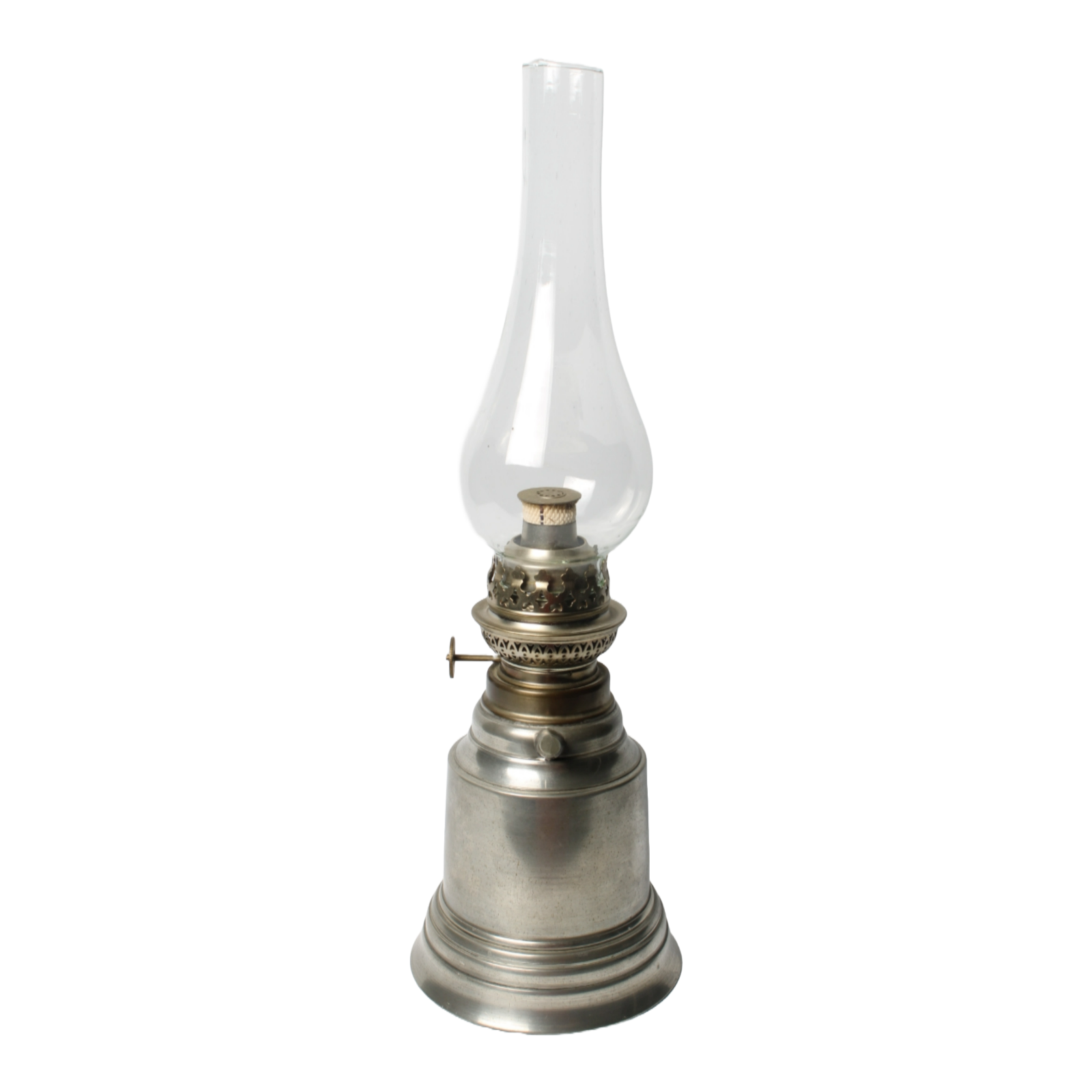 Vintage Tin Oil Lamp with Glass Chimney by De Boutsport, Circa 1974
