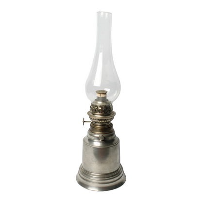 Vintage Tin Oil Lamp with Glass Chimney by De Boutsport, Circa 1974
