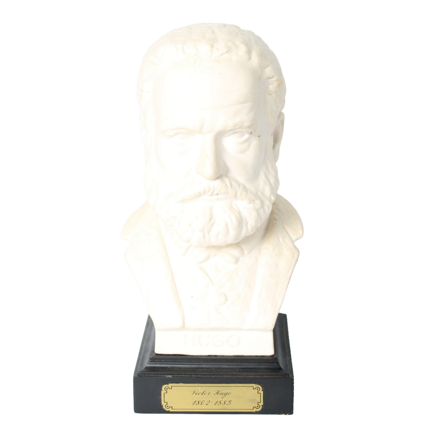 Vintage Goebel Victor Hugo Bust | Bisque Porcelain Sculpture on Black Base