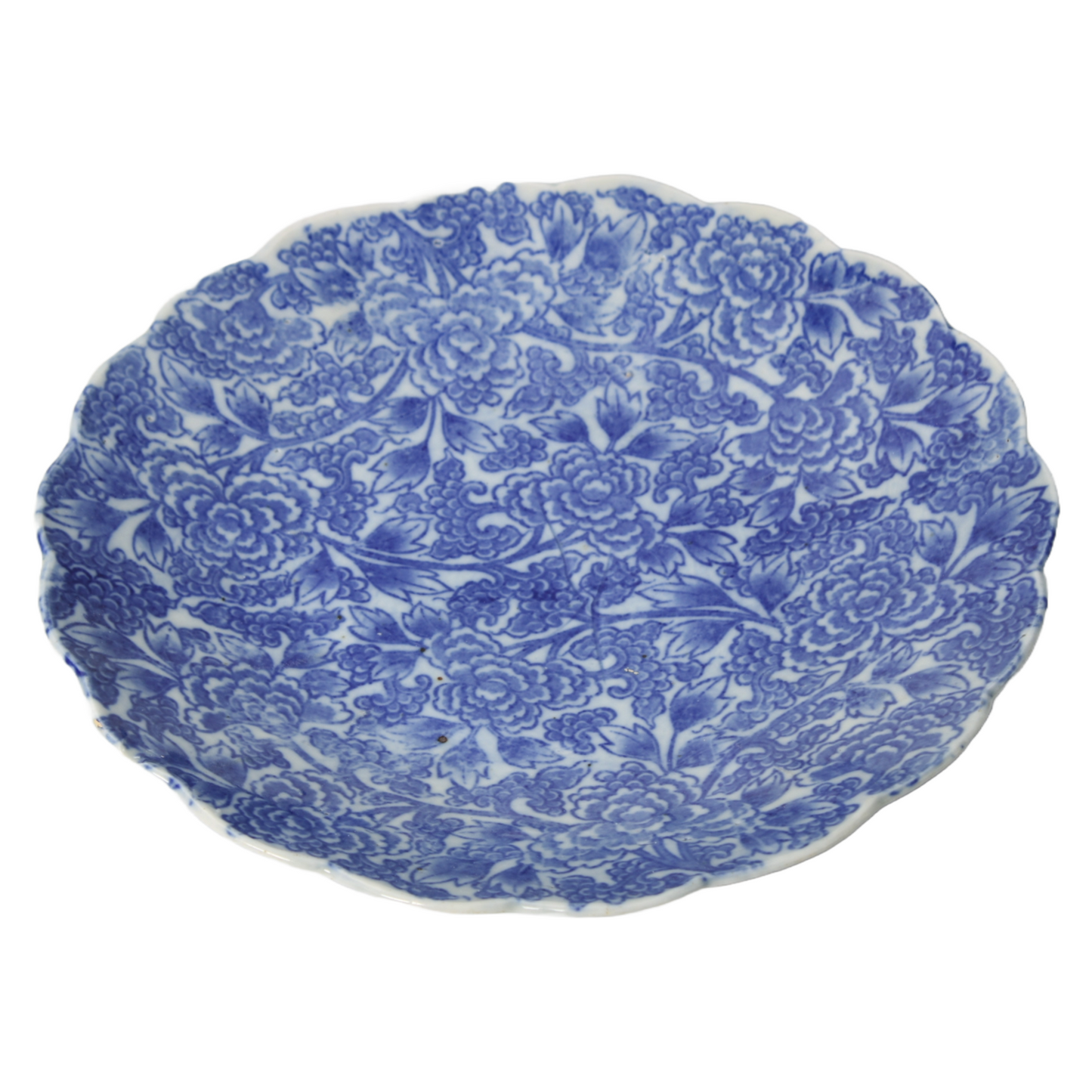 Antique Japanese Blue and White Porcelain Bowl | 19th-Century Arita Style |
