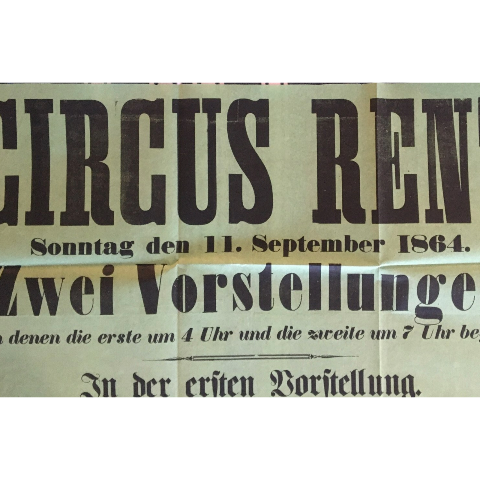 Rare Original 19th-Century Circus Renz Poster from 1864 | Professionally Framed