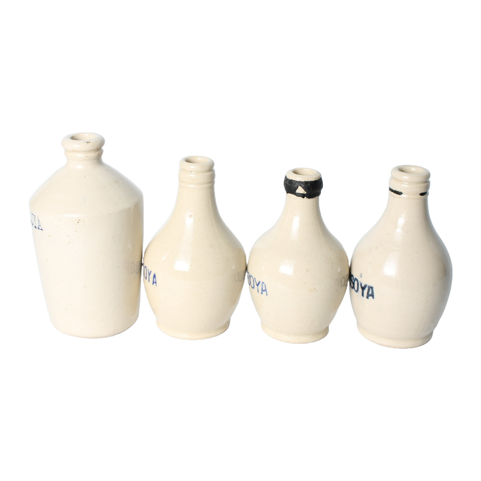 Vintage Japansoya Ceramic Bottles Set, Collectible Condiment Containers, 1880s