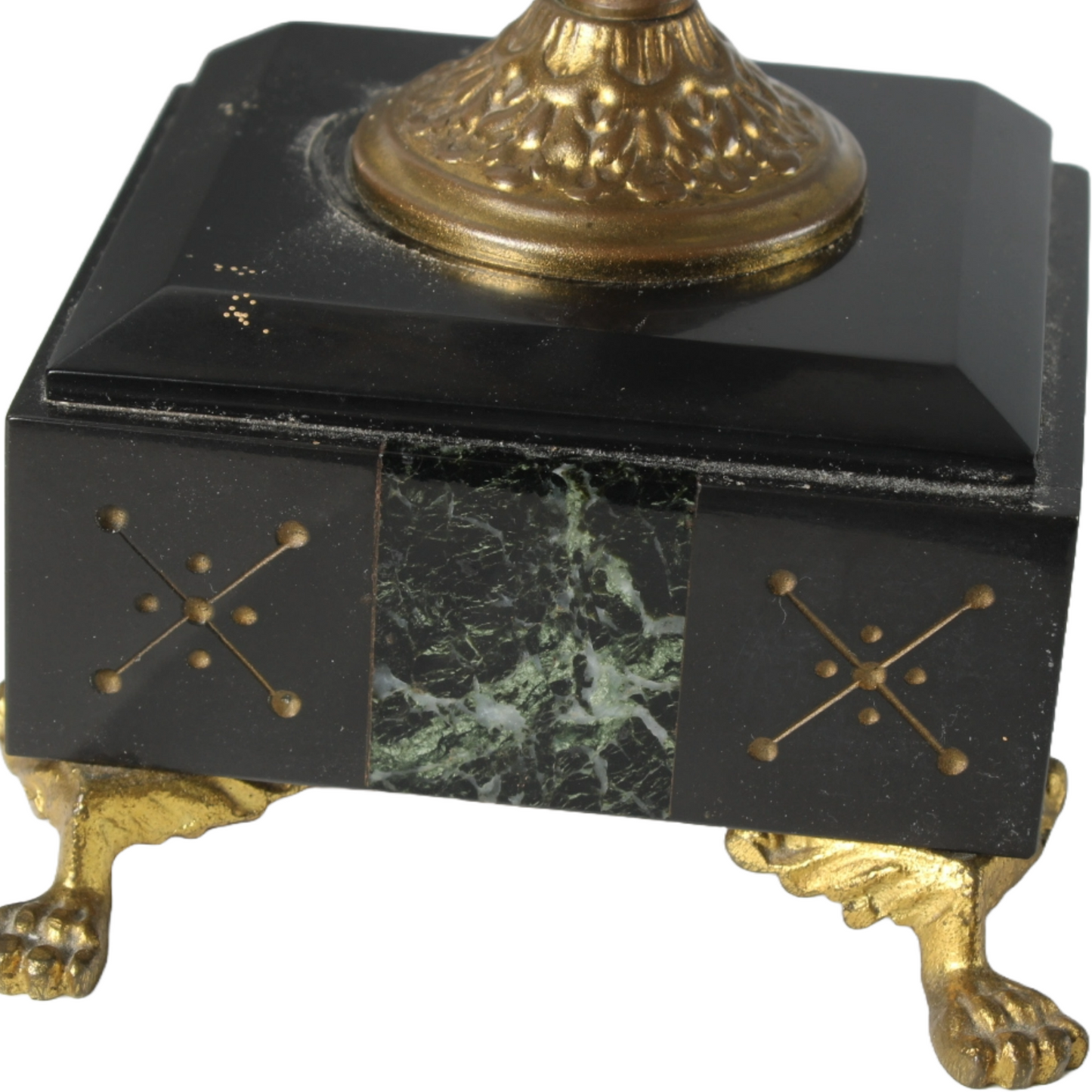 Exclusive Antique Mantel Clock Set with Candelabras by "Gussinklo Utrecht"