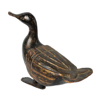 Handmade Wooden Mandarin Duck Sculpture - Traditional Chinese Folk Art