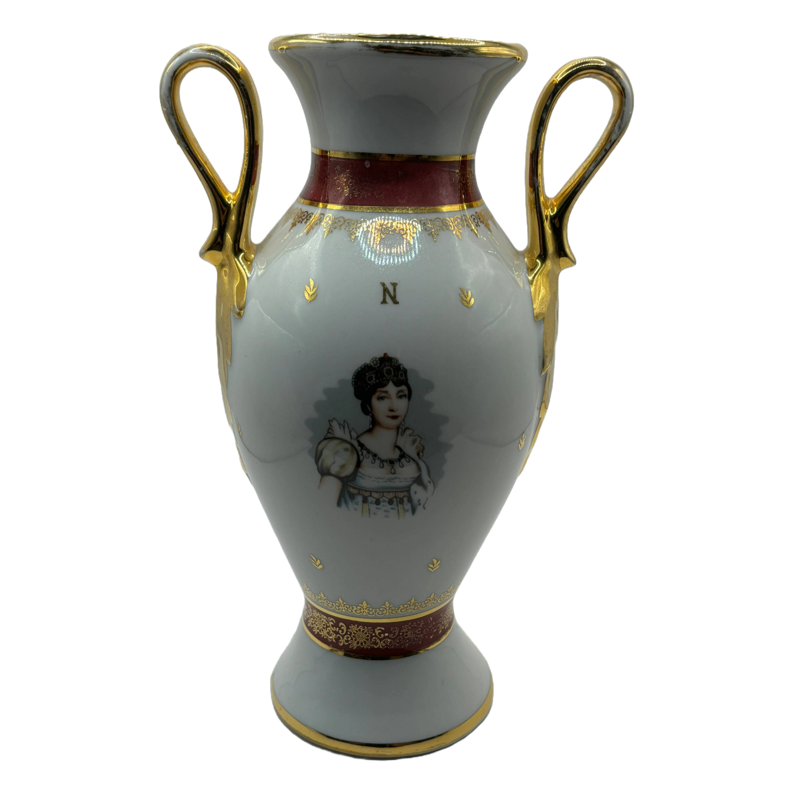 Stunning FD Chauvigny Luxe Porcelain Vase - Napoleon and Josephine - 23.5 cm Tal