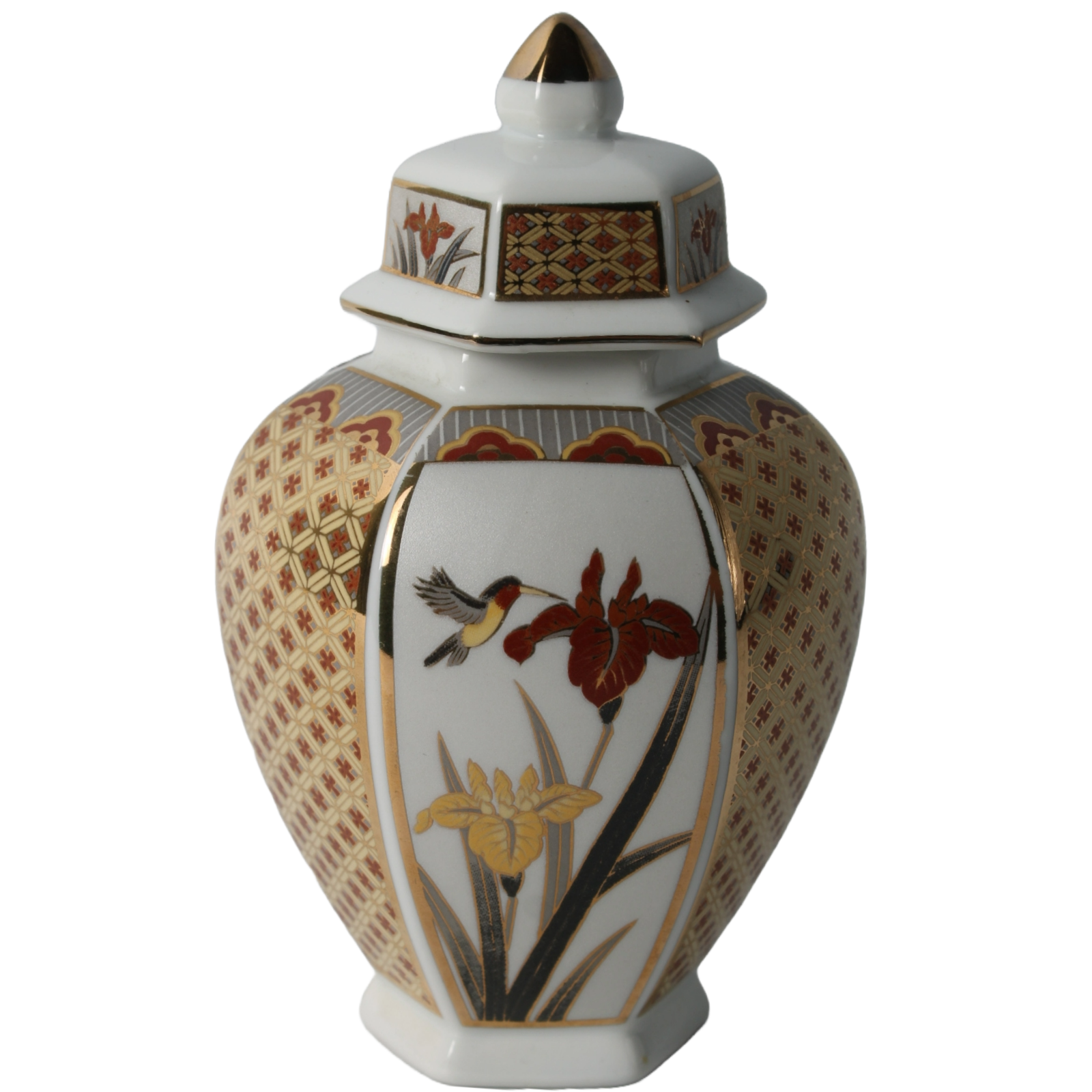 Japanese Porcelain Pot with Chokin Art and 24-Karat Gold Details