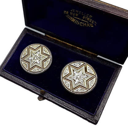 Rare Art Deco Cufflinks ca. 1925 in Original Box by W. Wray Birmingham