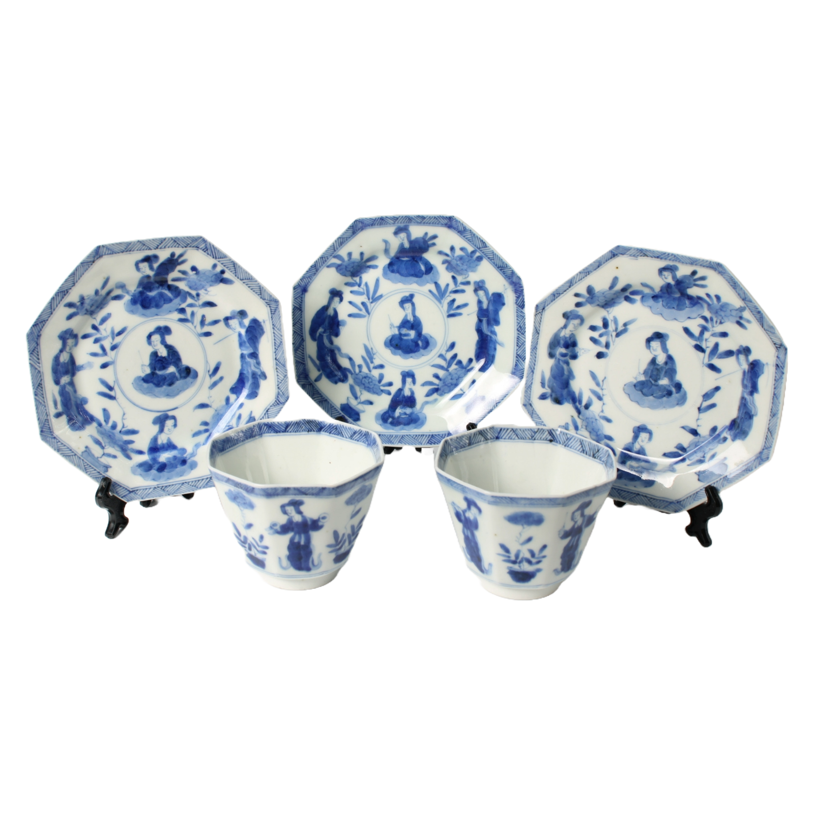 Antique Chinese Porcelain Tea Set | 19th Century Qing Dynasty | Blue & White