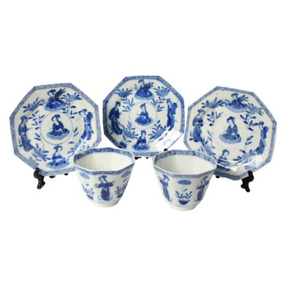 Antique Chinese Porcelain Tea Set | 19th Century Qing Dynasty | Blue & White