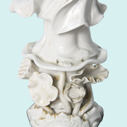 Antique Chinese Guanyin porcelain statue – blanc-de-Chine goddess of compassion