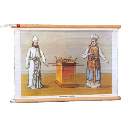 Antique School Chart “Priests and Incense Altar”