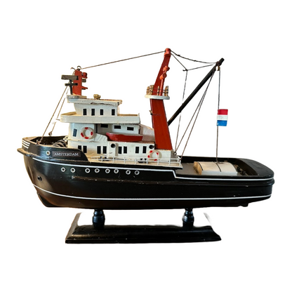 Beautiful Model of Dutch Tugboat "Amsterdam" - A Maritime Treasure!