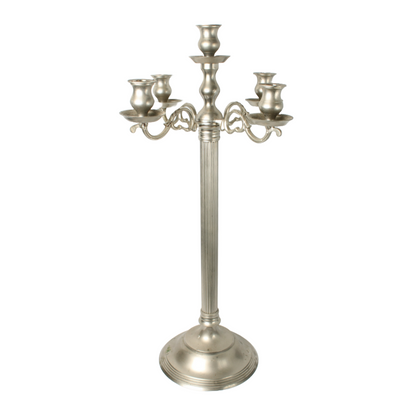 XXL Vintage Silver-Plated Candelabra – 5 Arms, 75 cm Tall