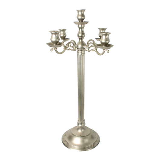 XXL Vintage Silver-Plated Candelabra – 5 Arms, 75 cm Tall
