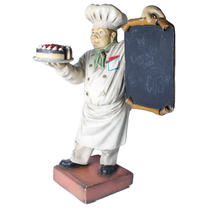 Vintage Advertisement Board / Statue of a Baker and/or Chef from the 1950s