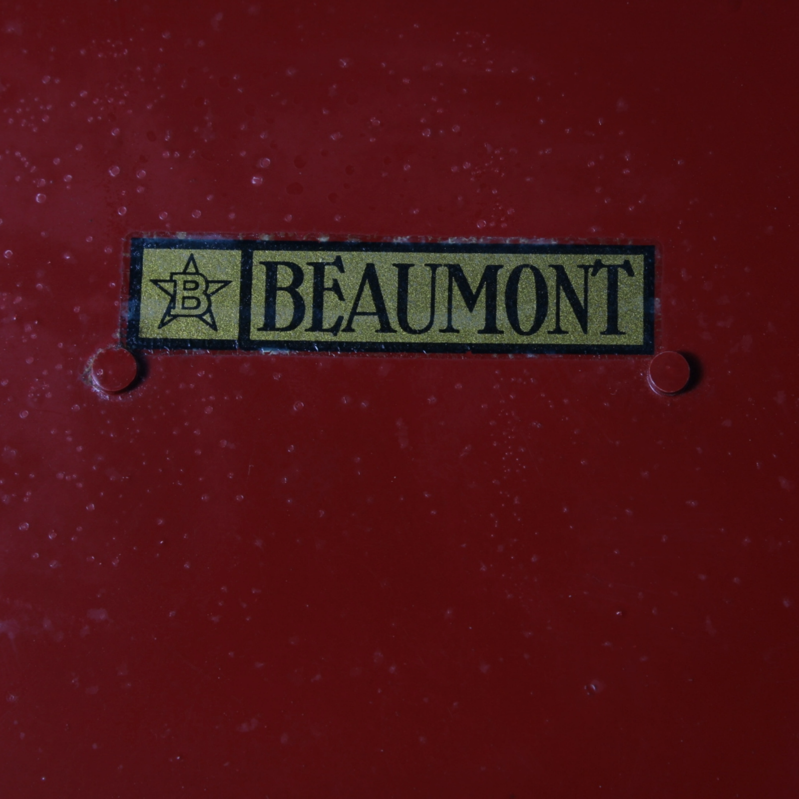 Vintage Metal Safe Box | Mid-20th Century | Red Lacquered Interior | Beaumont