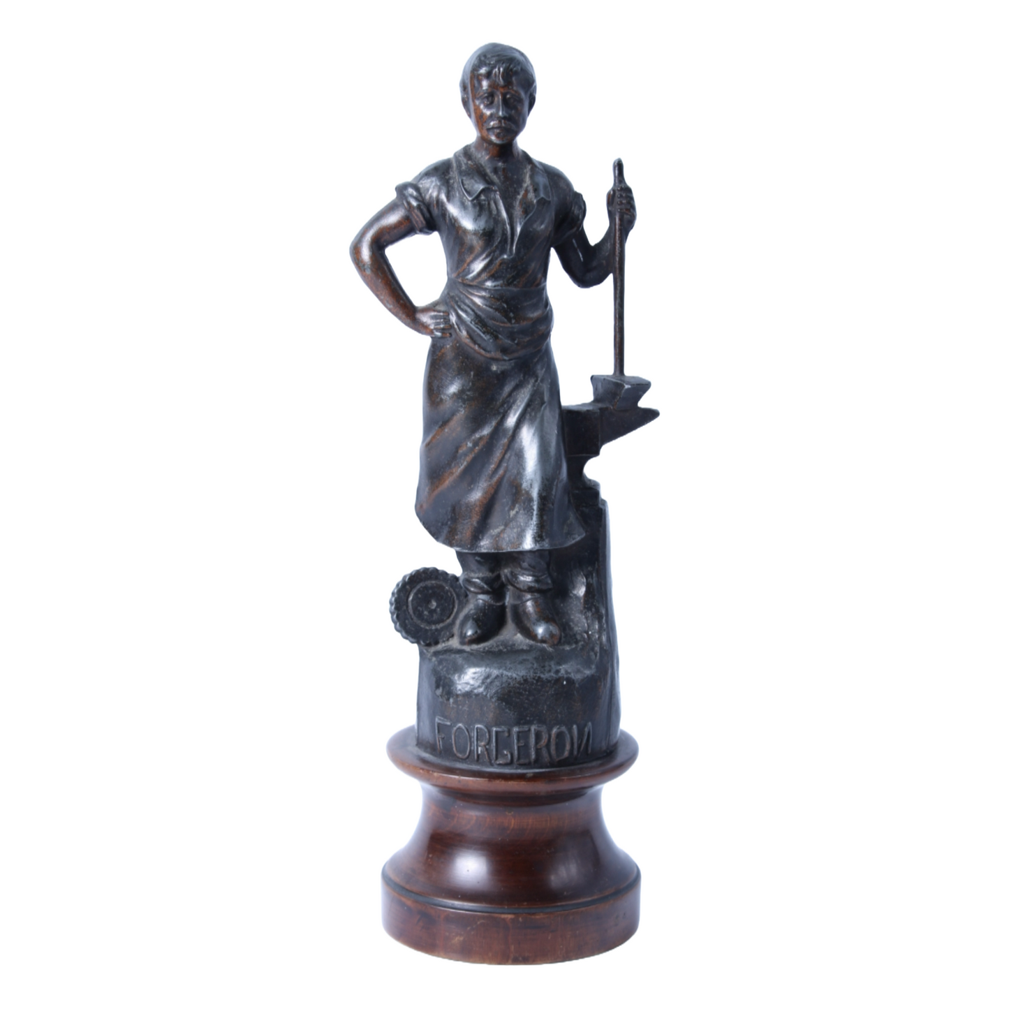 "Le Forgeron" - Antique Bronze Sculpture by French Artistr - The Blacksmid
