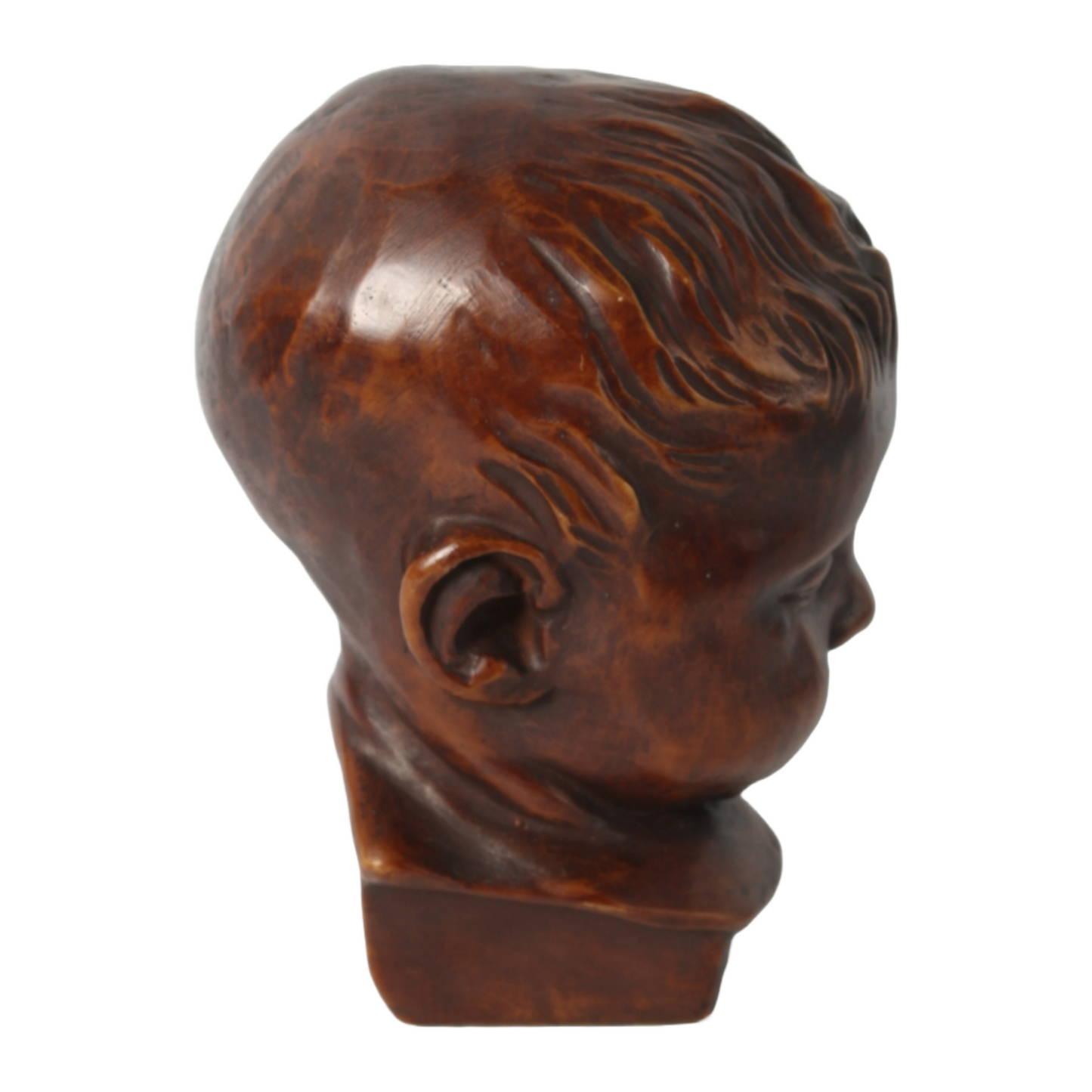Antique Sleeping Baby Bust Sculpture - Mid-Century Art Decor, Serene and Detaile