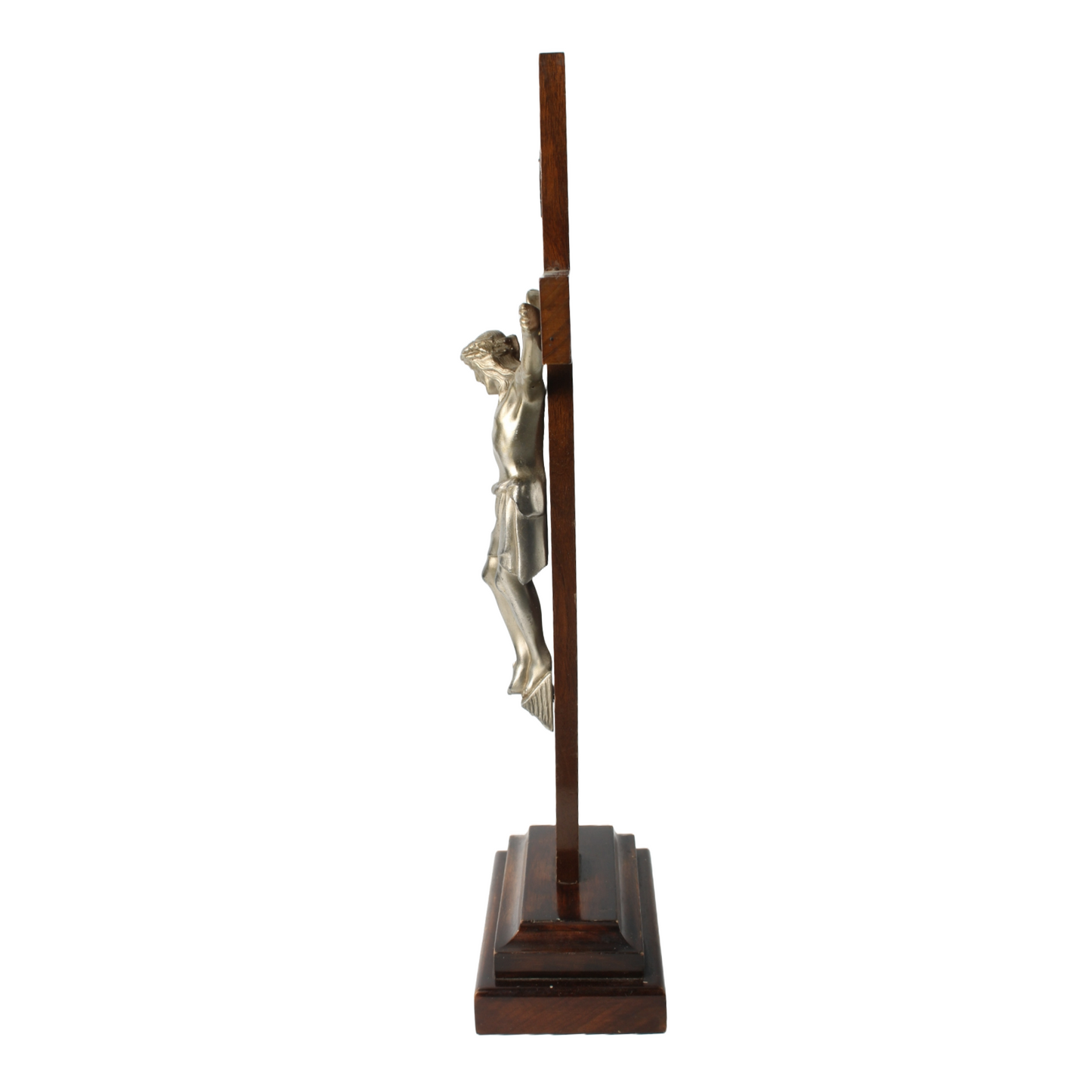 Antique Wooden Crucifix with Base – Dated 24-11-1940 – Religious Object